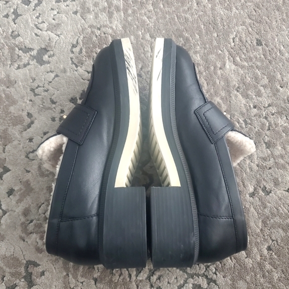 Chanel Lambskin Shearling Lined Quilted CC Turnlock Loafers 37.5 - Picture 13 of 14